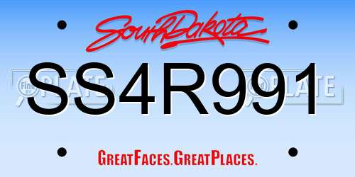 SS4R991 South Dakota License Plate