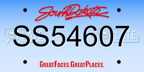 SS54607 South Dakota License Plate