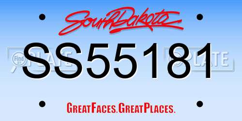 SS55181 South Dakota License Plate