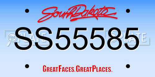 SS55585 South Dakota License Plate
