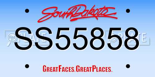 SS55858 South Dakota License Plate