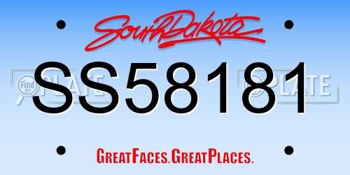 SS58181 South Dakota License Plate