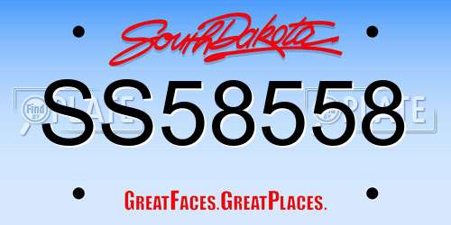 SS58558 South Dakota License Plate