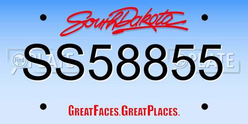 SS58855 South Dakota License Plate