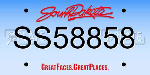 SS58858 South Dakota License Plate