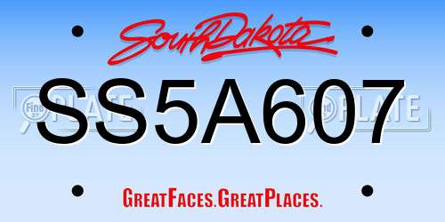 SS5A607 South Dakota License Plate