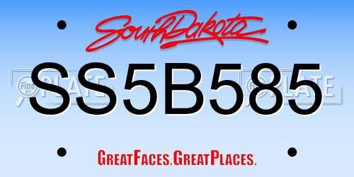 SS5B585 South Dakota License Plate