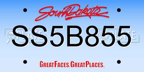 SS5B855 South Dakota License Plate
