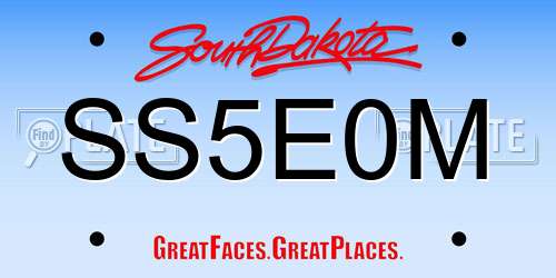 SS5E0M South Dakota License Plate