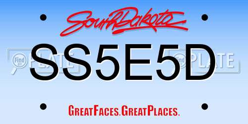 SS5E5D South Dakota License Plate