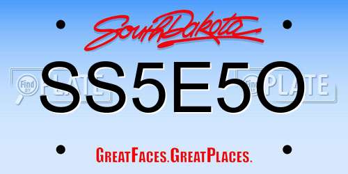 SS5E5O South Dakota License Plate