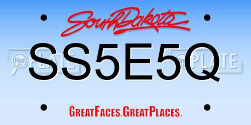SS5E5Q South Dakota License Plate