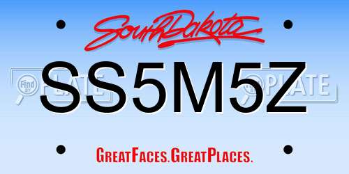 SS5M5Z South Dakota License Plate