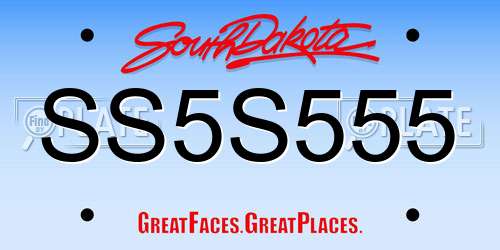 SS5S555 South Dakota License Plate