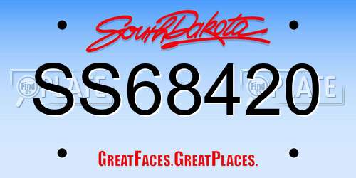 SS68420 South Dakota License Plate