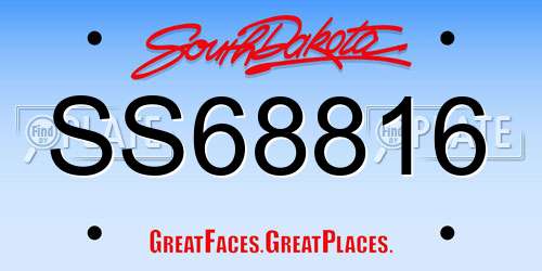SS68816 South Dakota License Plate
