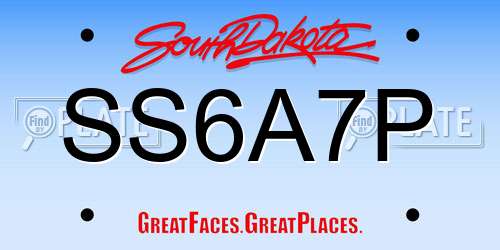SS6A7P South Dakota License Plate