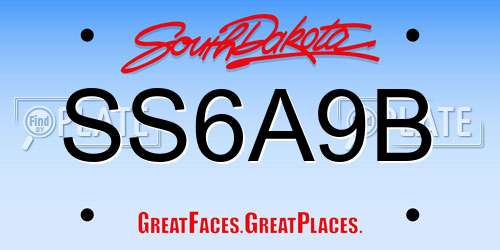 SS6A9B South Dakota License Plate