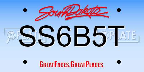 SS6B5T South Dakota License Plate