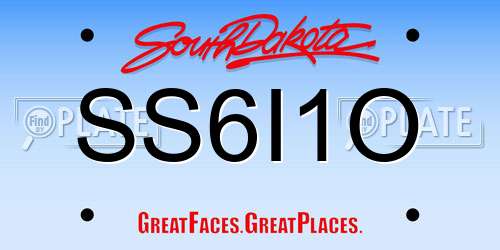 SS6I1O South Dakota License Plate