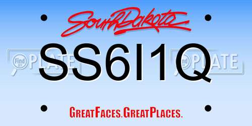 SS6I1Q South Dakota License Plate