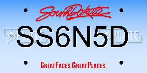 SS6N5D South Dakota License Plate