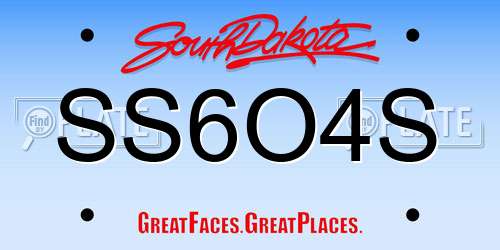 SS6O4S South Dakota License Plate
