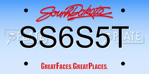 SS6S5T South Dakota License Plate
