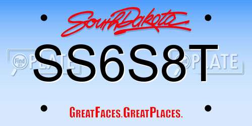 SS6S8T South Dakota License Plate