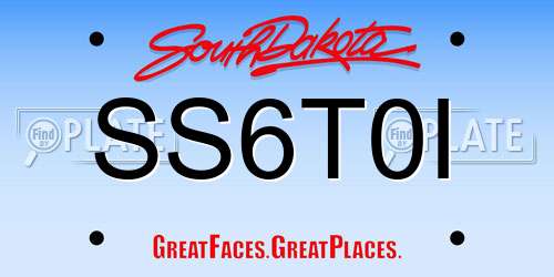 SS6T0I South Dakota License Plate
