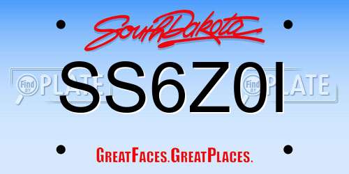 SS6Z0I South Dakota License Plate