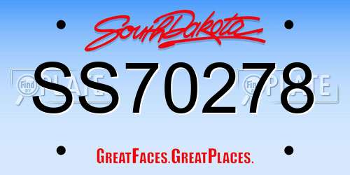 SS70278 South Dakota License Plate