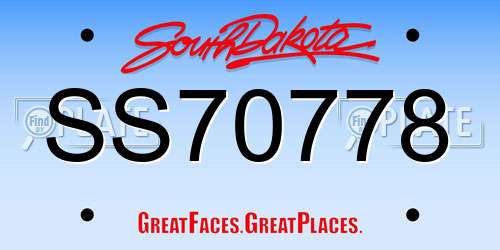 SS70778 South Dakota License Plate