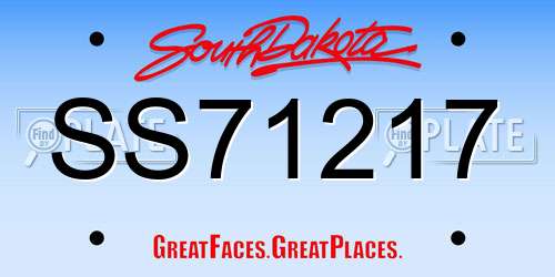 SS71217 South Dakota License Plate