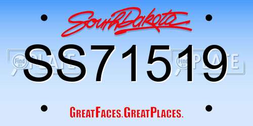 SS71519 South Dakota License Plate