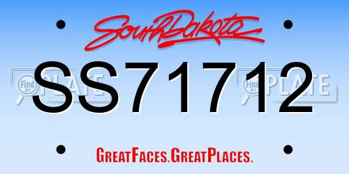 SS71712 South Dakota License Plate