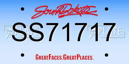 SS71717 South Dakota License Plate
