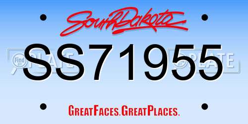 SS71955 South Dakota License Plate