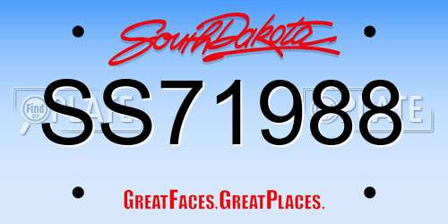 SS71988 South Dakota License Plate