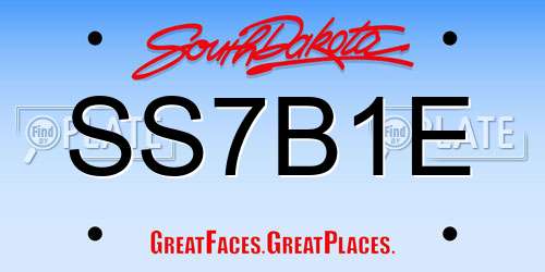 SS7B1E South Dakota License Plate