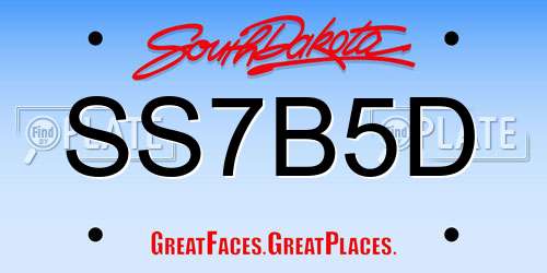 SS7B5D South Dakota License Plate