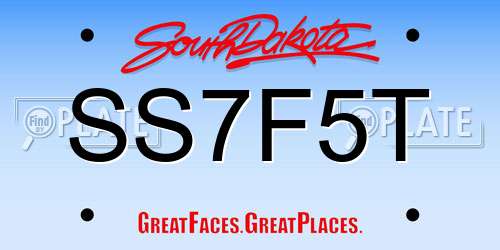 SS7F5T South Dakota License Plate