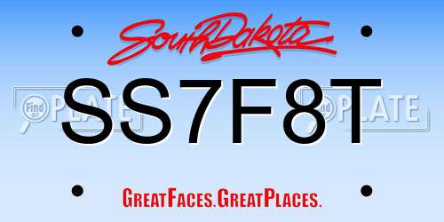 SS7F8T South Dakota License Plate