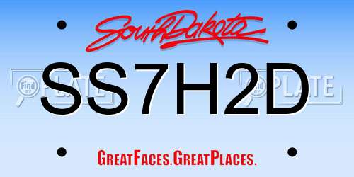 SS7H2D South Dakota License Plate