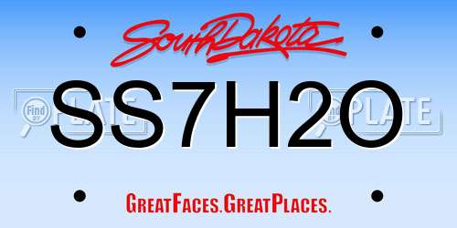 SS7H2O South Dakota License Plate