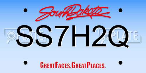 SS7H2Q South Dakota License Plate