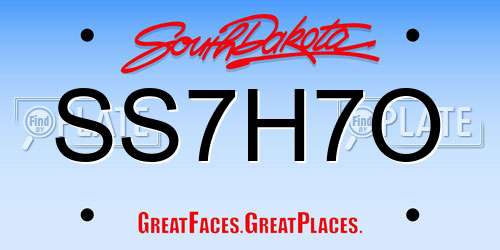 SS7H7O South Dakota License Plate
