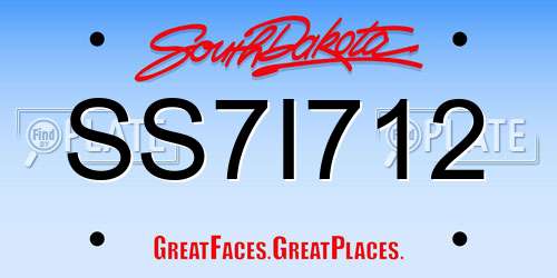 SS7I712 South Dakota License Plate