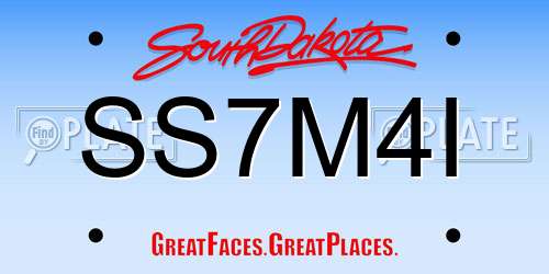 SS7M4I South Dakota License Plate