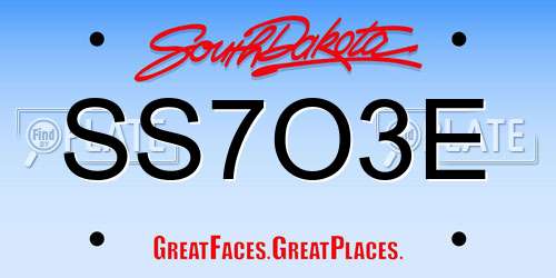 SS7O3E South Dakota License Plate